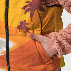 Детский жилет Закат на побережье минимализм, цвет: 3D-черный — фото 2