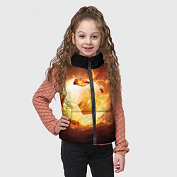 Детский жилет Футбольный мяч огонь, цвет: 3D-светло-серый — фото 2