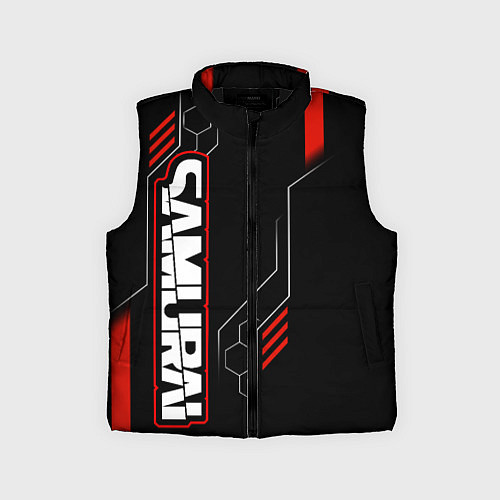 Детский жилет Samurai - Красный техно - Киберпанк / 3D-Черный – фото 1