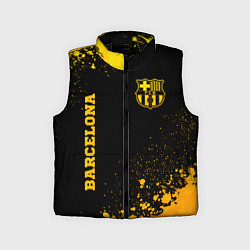 Детский жилет Barcelona - gold gradient: надпись, символ, цвет: 3D-черный