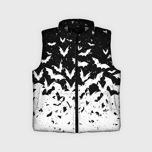 Детский жилет Black and white bat pattern / 3D-Светло-серый – фото 1