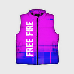 Детский жилет Free Fire glitch text effect: по-вертикали, цвет: 3D-черный