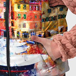 Детский жилет Картина красочный город, цвет: 3D-светло-серый — фото 2