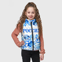 Детский жилет РОССИЯ голубой узор, цвет: 3D-красный — фото 2