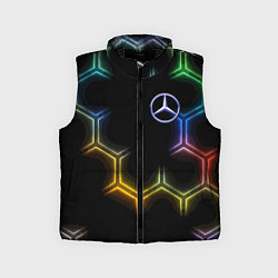 Детский жилет Mercedes - neon pattern, цвет: 3D-черный