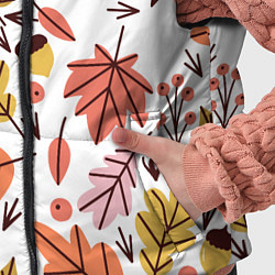Детский жилет Осенний паттерн - листья, цвет: 3D-светло-серый — фото 2