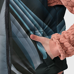 Детский жилет Волнообразные синие пластины во тьме, цвет: 3D-светло-серый — фото 2