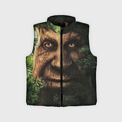 Детский жилет Дерево с лицом мем Мудрое дерево / 3D-Черный – фото 1