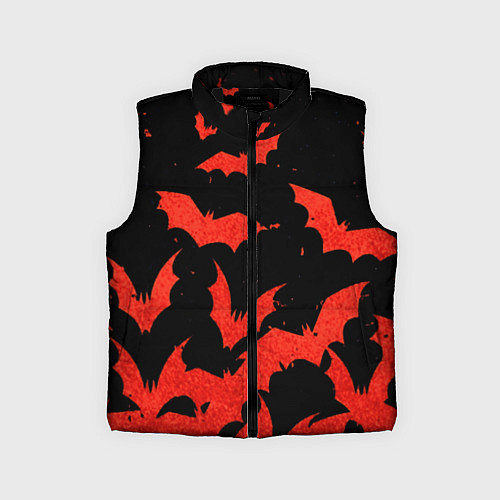 Детский жилет Летучие мыши красные / 3D-Черный – фото 1