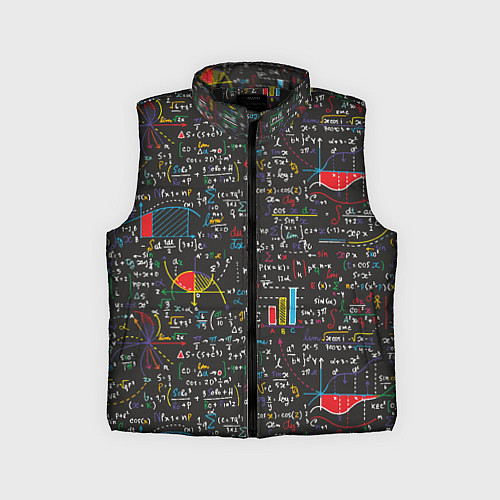 Детский жилет Шпаргалка по математике с формулами / 3D-Черный – фото 1