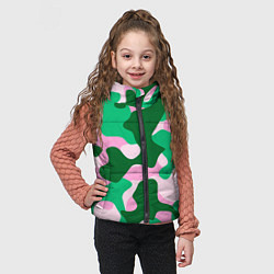 Детский жилет Абстрактные зелёно-розовые пятна, цвет: 3D-светло-серый — фото 2