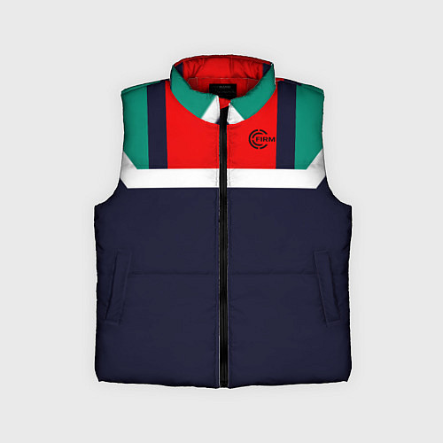 Детский жилет FIRM синий с зелеными плечами / 3D-Красный – фото 1