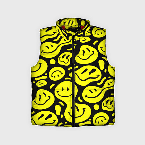 Детский жилет Кислотный желтый смайлик / 3D-Красный – фото 1