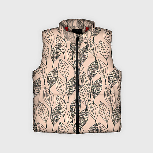 Детский жилет Листья штрихованные / 3D-Красный – фото 1