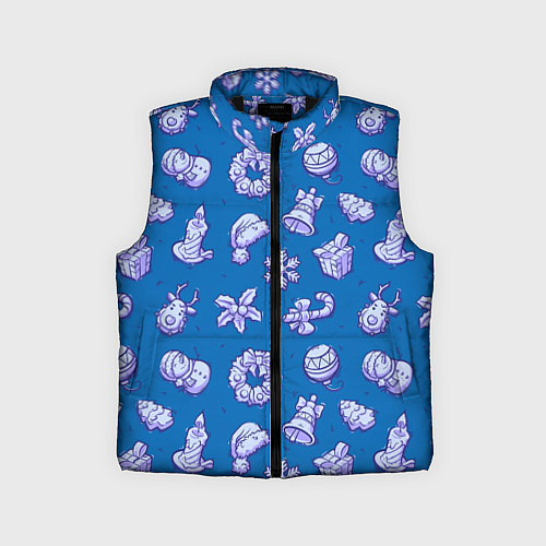 Детский жилет Новогоднее настроение: cиний / 3D-Черный – фото 1