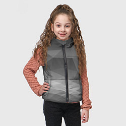 Детский жилет Серый геометрический объёмный паттерн, цвет: 3D-черный — фото 2
