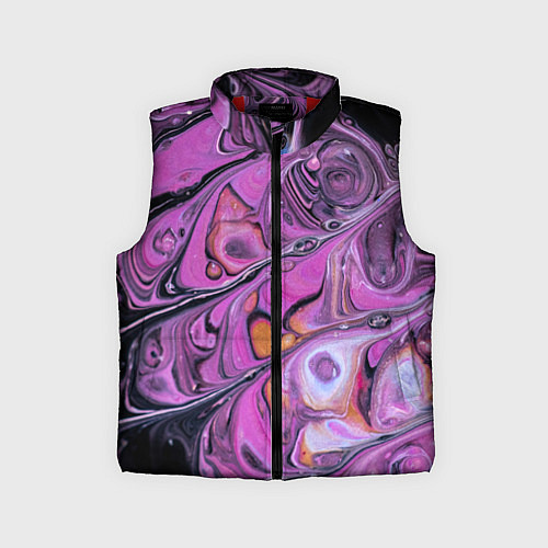 Детский жилет Фиолетовые краски и камни / 3D-Красный – фото 1