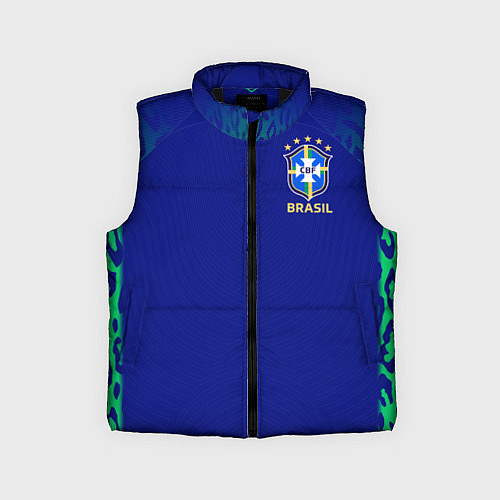 Детский жилет Форма сборной Бразилии ЧМ 2022 гостевая / 3D-Черный – фото 1