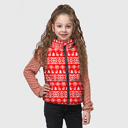Детский жилет New Years winter pattern, цвет: 3D-красный — фото 2