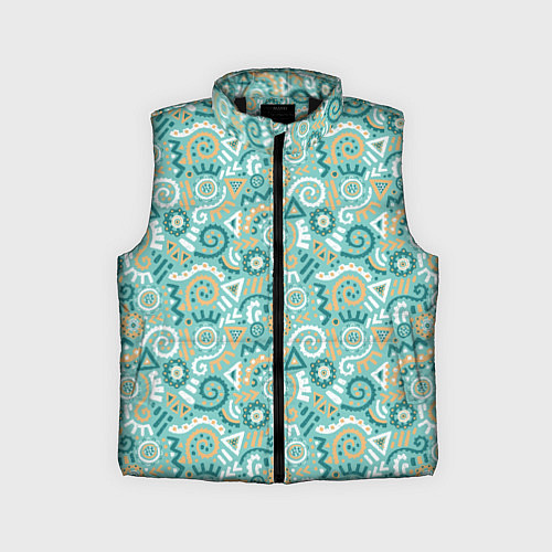 Детский жилет Узор этнический гранж / 3D-Черный – фото 1