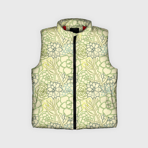 Детский жилет Цветы штрихованные / 3D-Красный – фото 1