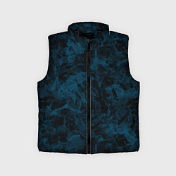 Детский жилет Синий и черный мраморный узор, цвет: 3D-черный