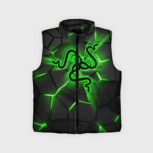 Детский жилет Razer neon logo / 3D-Черный – фото 1