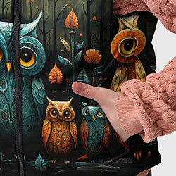 Детский жилет Совы в стиле Folk Art, цвет: 3D-красный — фото 2