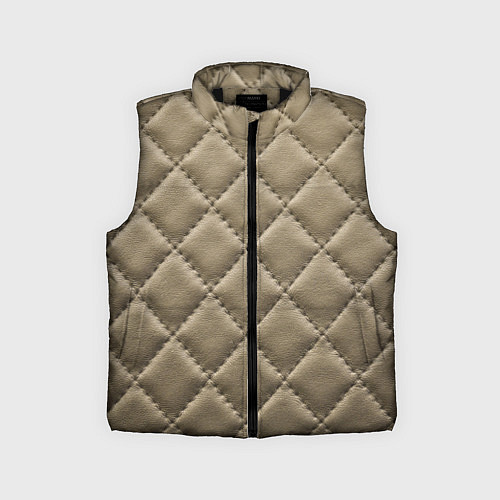 Детский жилет Стёганая кожа - fashion texture / 3D-Черный – фото 1