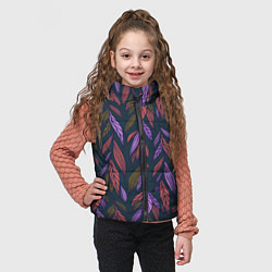 Детский жилет Лиственный узор, цвет: 3D-черный — фото 2