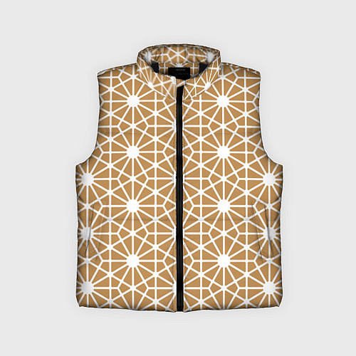 Детский жилет Золотисто-белый узорчатый паттерн / 3D-Черный – фото 1