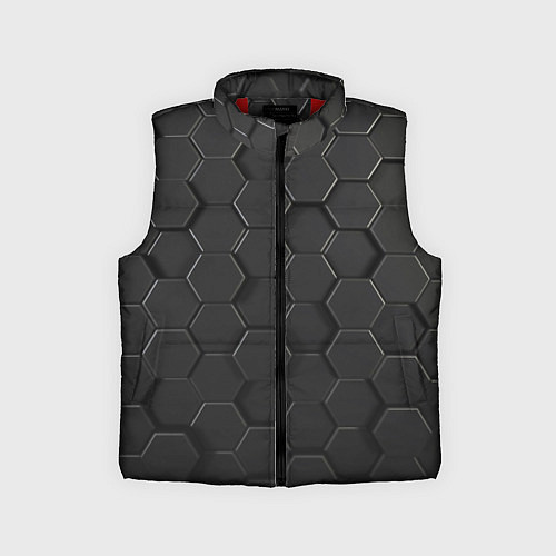 Детский жилет Abstraction hexagon grey / 3D-Красный – фото 1