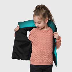 Детский жилет Неоновый синий градиент, цвет: 3D-черный — фото 2
