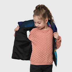Детский жилет Уэнсдей - окно ночной витраж - текстура зерна, цвет: 3D-черный — фото 2
