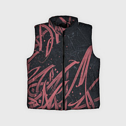 Детский жилет Бордовое граффити, цвет: 3D-черный