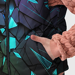 Детский жилет Неоновые абстрактные каменные плиты, цвет: 3D-черный — фото 2