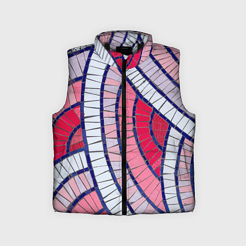 Детский жилет Абстрактная белая-фиолетовая-красная текстура / 3D-Черный – фото 1