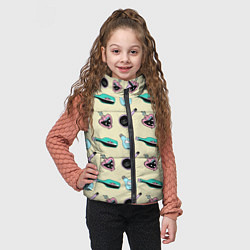 Детский жилет Бутылочки в стиле 90-х - паттерн, цвет: 3D-светло-серый — фото 2