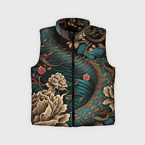 Детский жилет Японский змей Irezumi / 3D-Черный – фото 1