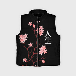 Детский жилет Сакура, дерево жизни, цвет: 3D-черный