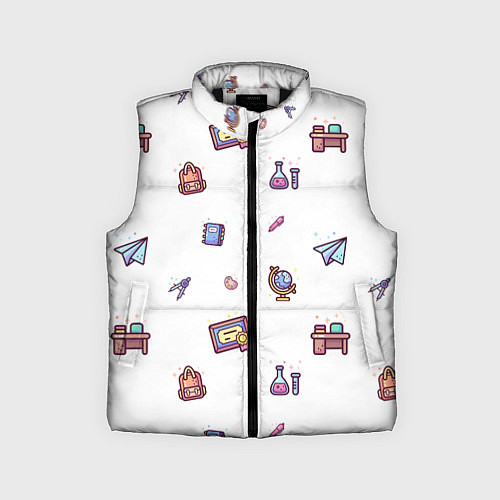 Детский жилет Паттерн - школа / 3D-Черный – фото 1