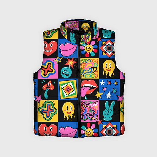 Детский жилет Funny cartoon characters / 3D-Черный – фото 1