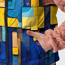 Детский жилет Синие и жёлтые фигуры, цвет: 3D-красный — фото 2