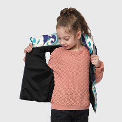 Детский жилет Волны - паттерн - мода, цвет: 3D-черный — фото 2