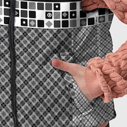 Детский жилет Черно-белый лоскутный узор-пэчворк, цвет: 3D-красный — фото 2