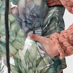 Детский жилет Акварельные суккуленты - паттерн, цвет: 3D-светло-серый — фото 2