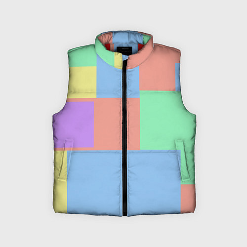 Детский жилет Разноцветные квадраты и прямоугольники / 3D-Красный – фото 1