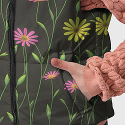 Детский жилет Полевые цветочки на темном фоне, цвет: 3D-черный — фото 2