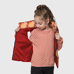 Детский жилет Абстрактный винтажный растительный орнамент, цвет: 3D-красный — фото 2