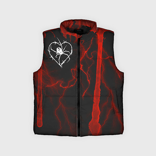 Детский жилет Гранж, разводы и паук / 3D-Черный – фото 1